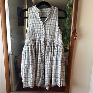 Urban Outfitters Beige and Blue Plaid Dress